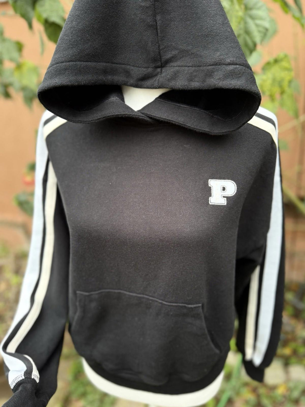 Victoria's Secret Women's Black Gold & White Stripe Hoodie Size XS