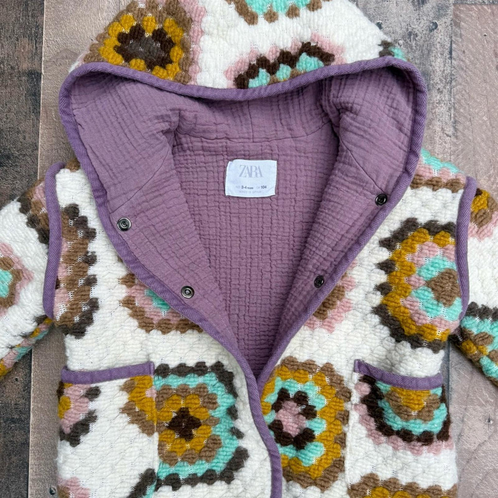 Zara Multicolor Patterned Kids Jacket Size 3 / 4