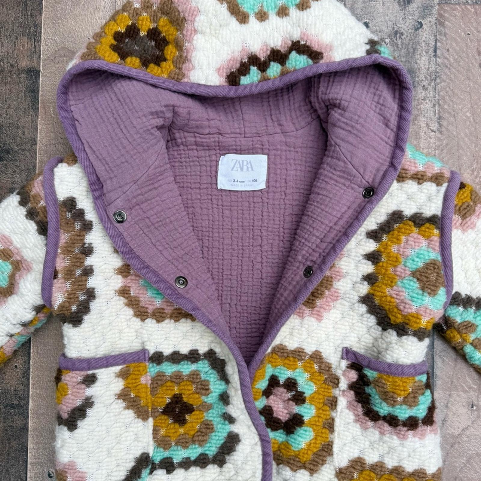 Zara Multicolor Patterned Kids Jacket Size 3 / 4