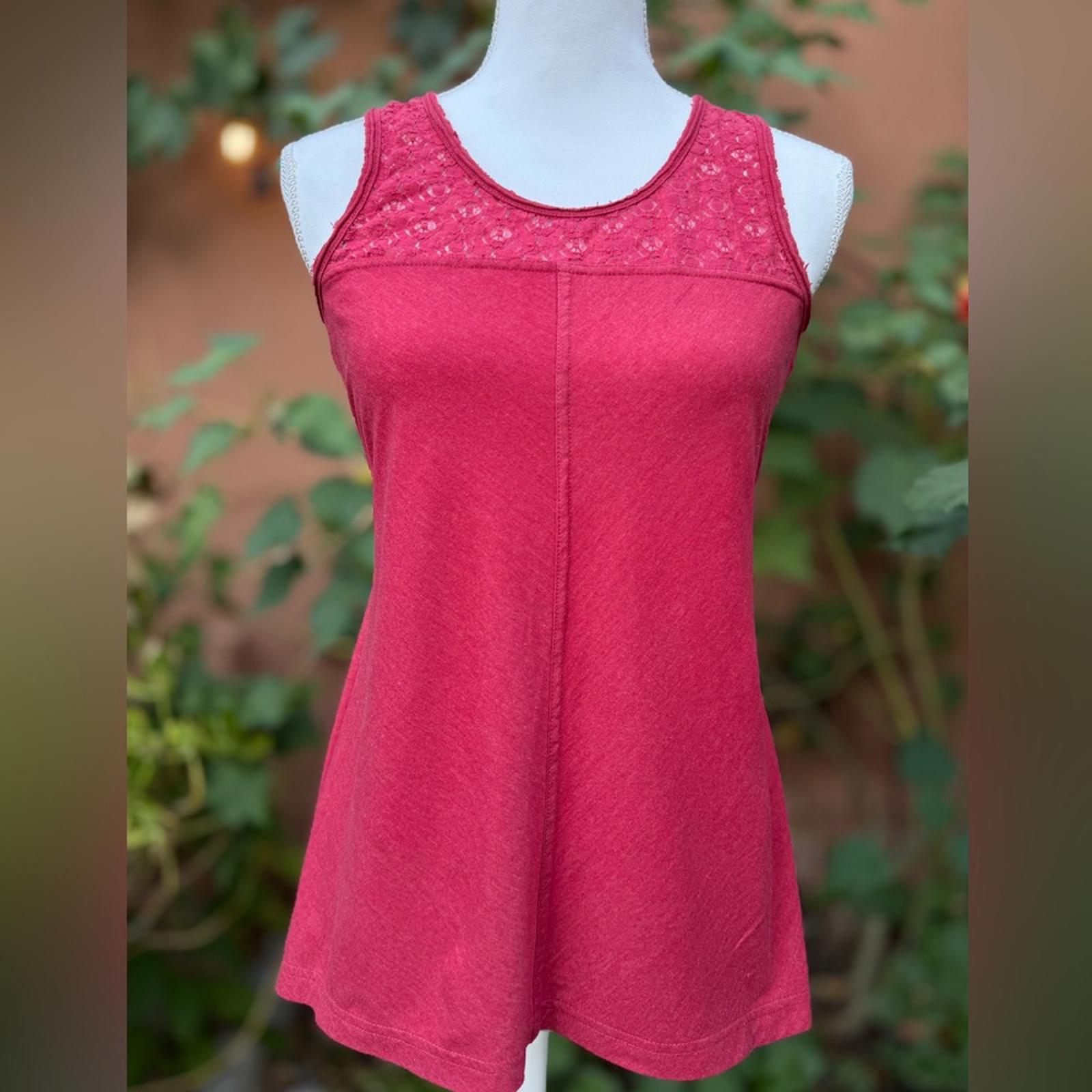 Women's Sleeveless Prana Lace Trim Top Size XS