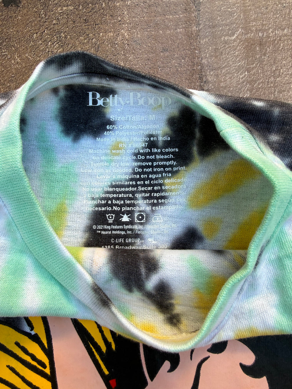 Betty Boop Cropped Tie Dye Tee Tank Top Women’s Size M