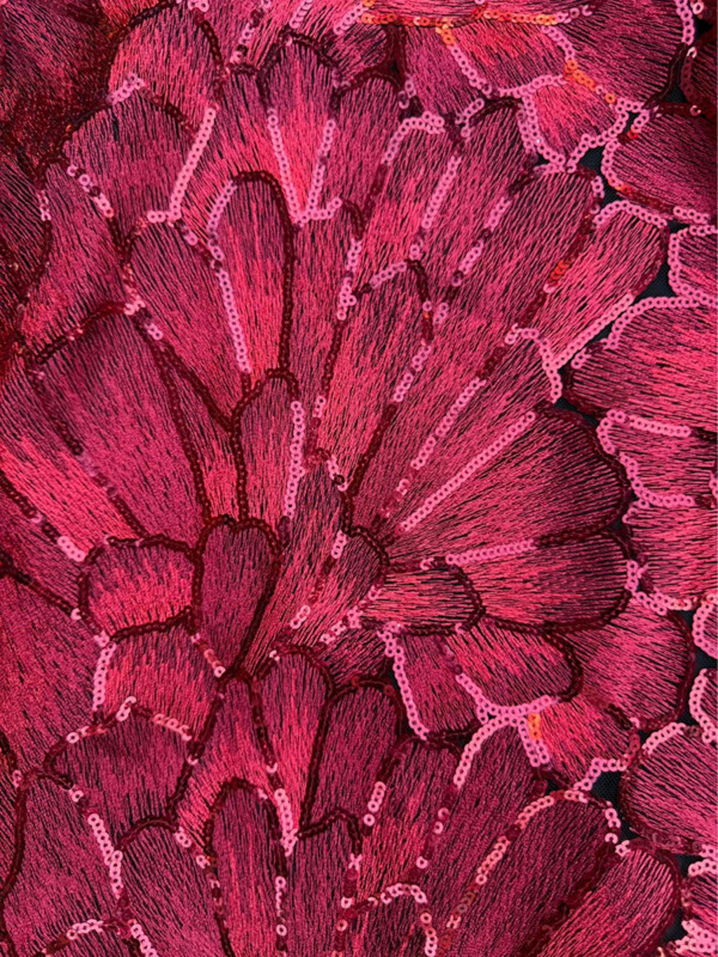 White House Black Market Red Sequins Floral Women’s Cocktail Hour Top Size L