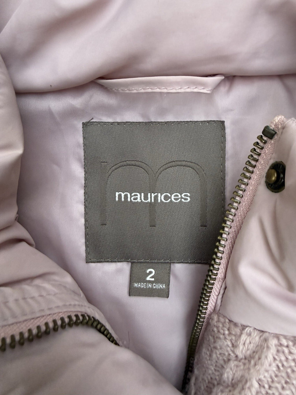Maurices Women's Pink Quilted Puffer Vest Detachable Faux Fur Hood Size S