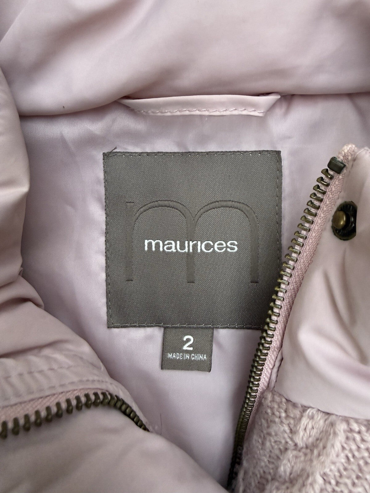 Maurices Women's Pink Quilted Puffer Vest Detachable Faux Fur Hood Size S
