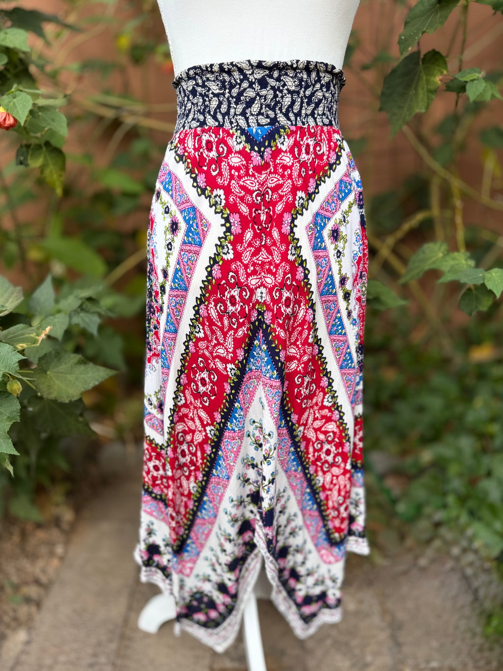 Westport Paisley Floral Paisley Handkerchief Skirt Size M