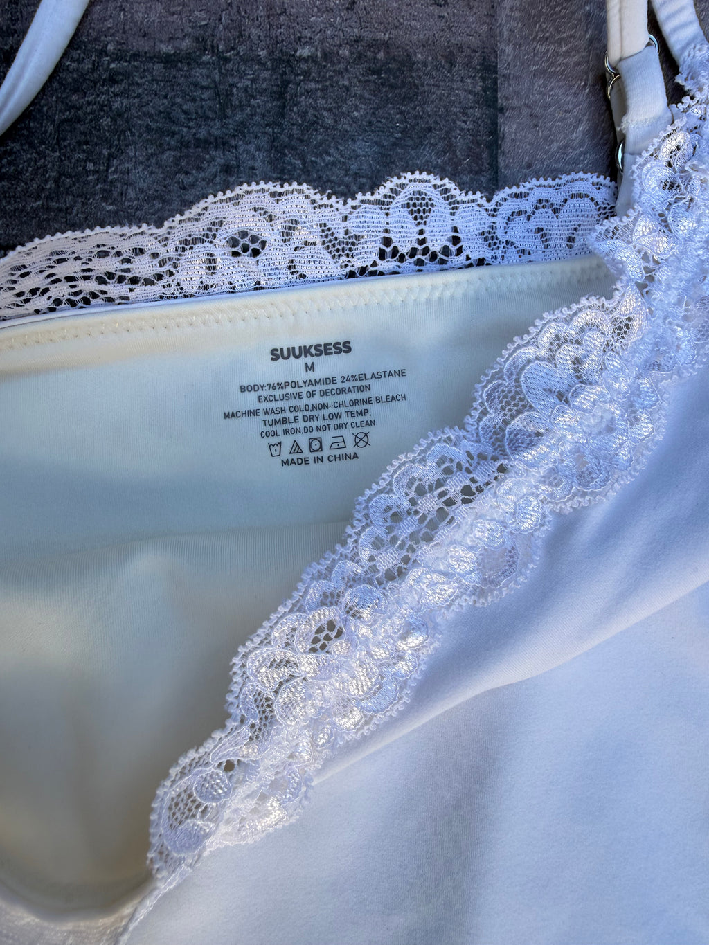 Suuksess 1 Piece White Lace Body Suit Size M