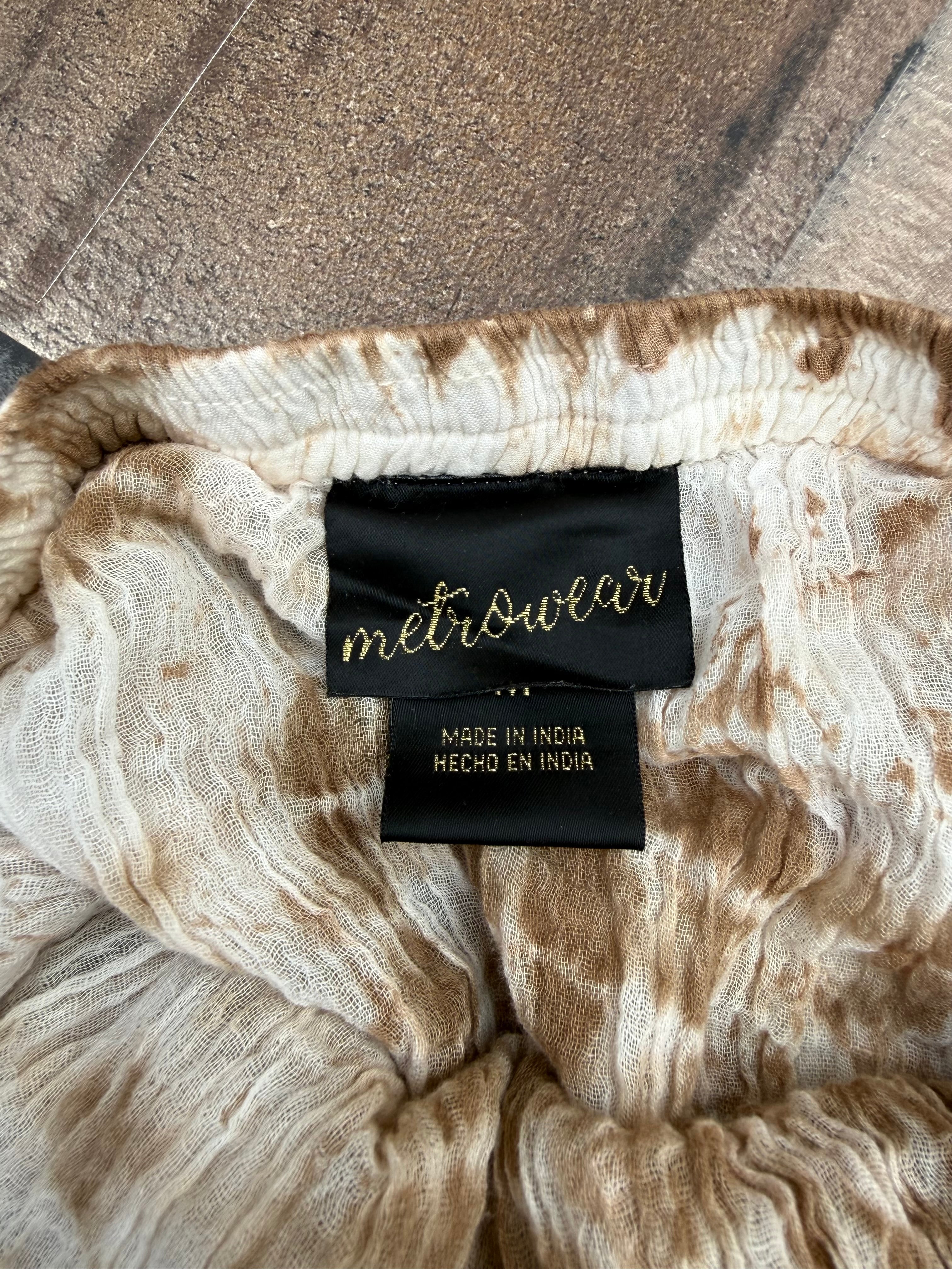 Metro Wear Boho Fairy Core Whimsical Light Brown Long Maxi Skirt size M