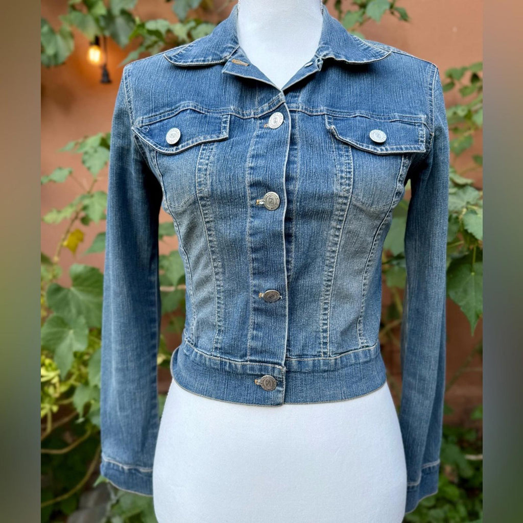 PSJ Stylish Blue Denim Jacket Size S Junior Or Women Small Petite