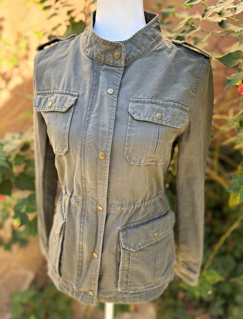 Ann Taylor LOFT Women's Olive Green Military Utility Jacket Size S