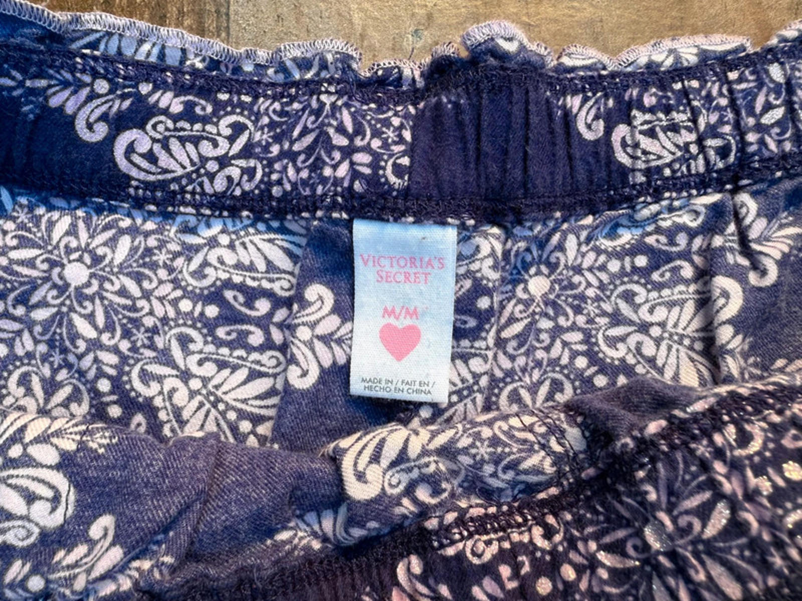Victoria Secret Deep Purple Snowflake Lace Lounge Pajama Pants Size M