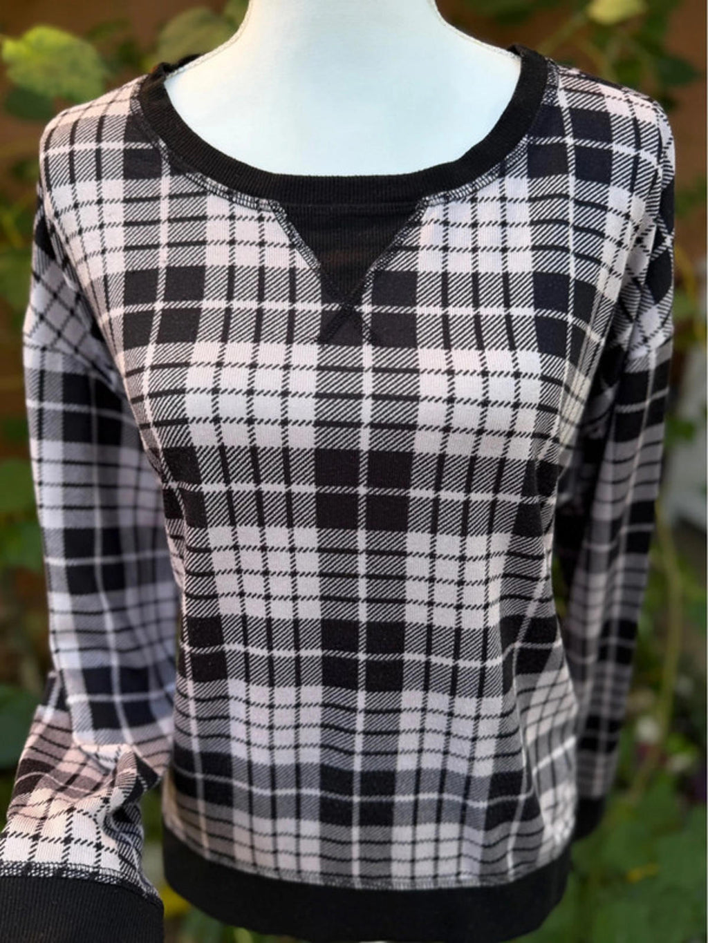 Jenni Intimates Pink & Black Plaid Top Women’s Size XL
