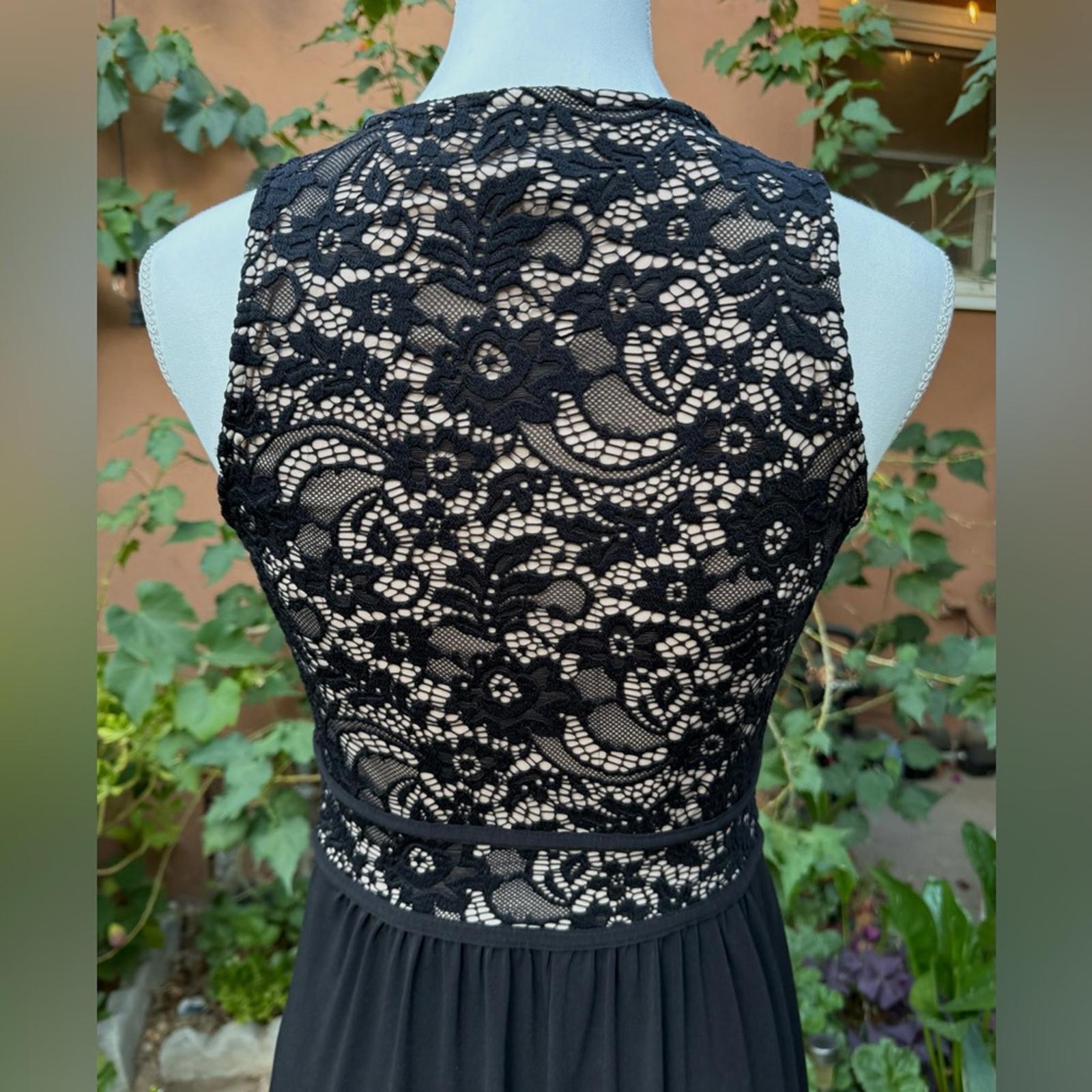 Candelite Black Sleeveless Formal Lace Maxi Gown size S