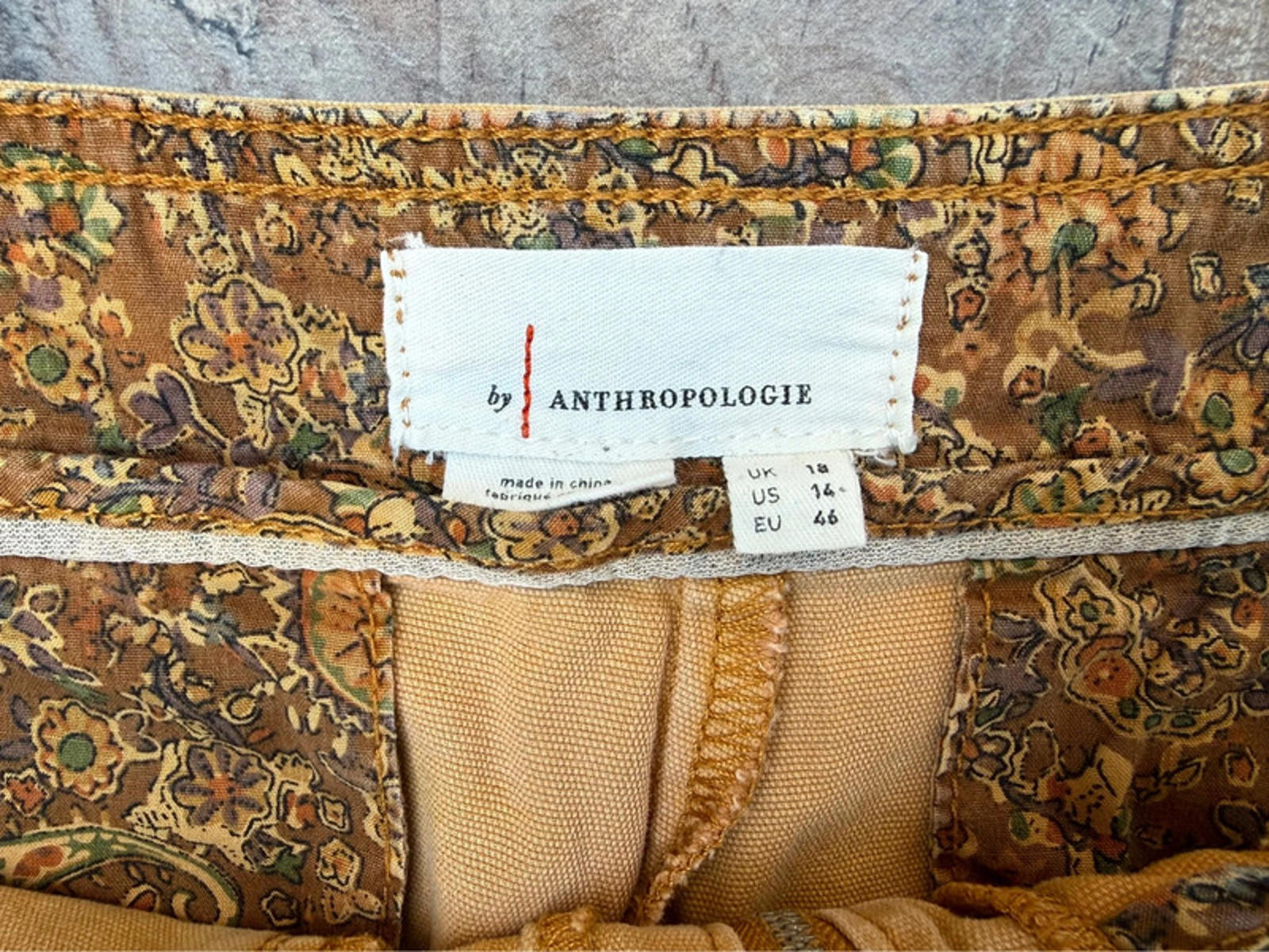 Anthropologie Mustard Color Light Weight Denim Shorts Women Size 14