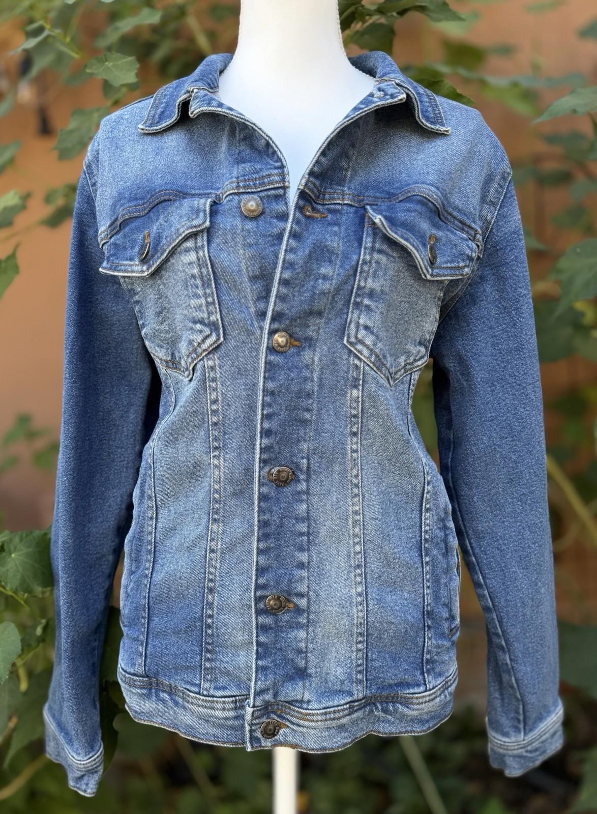Zara Denim Casual Jacket With Pockets Size M