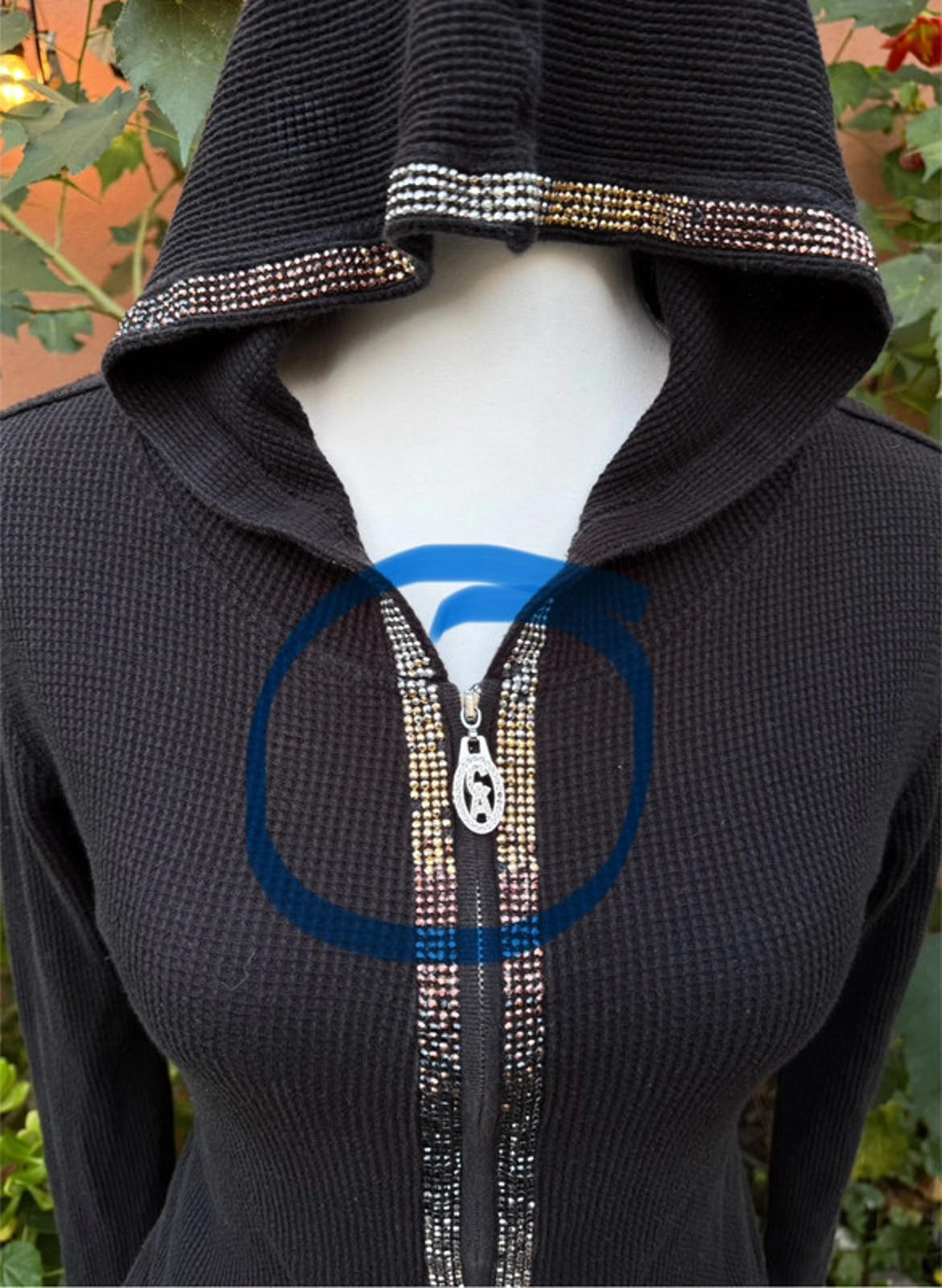 Christine Alexander Black Diamond 100% Cotton Hoodie Women’s Size M