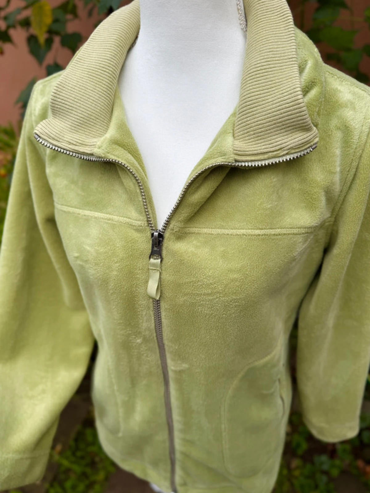 Sandra Darren Lime Green Warm Fleece Jacket Size L