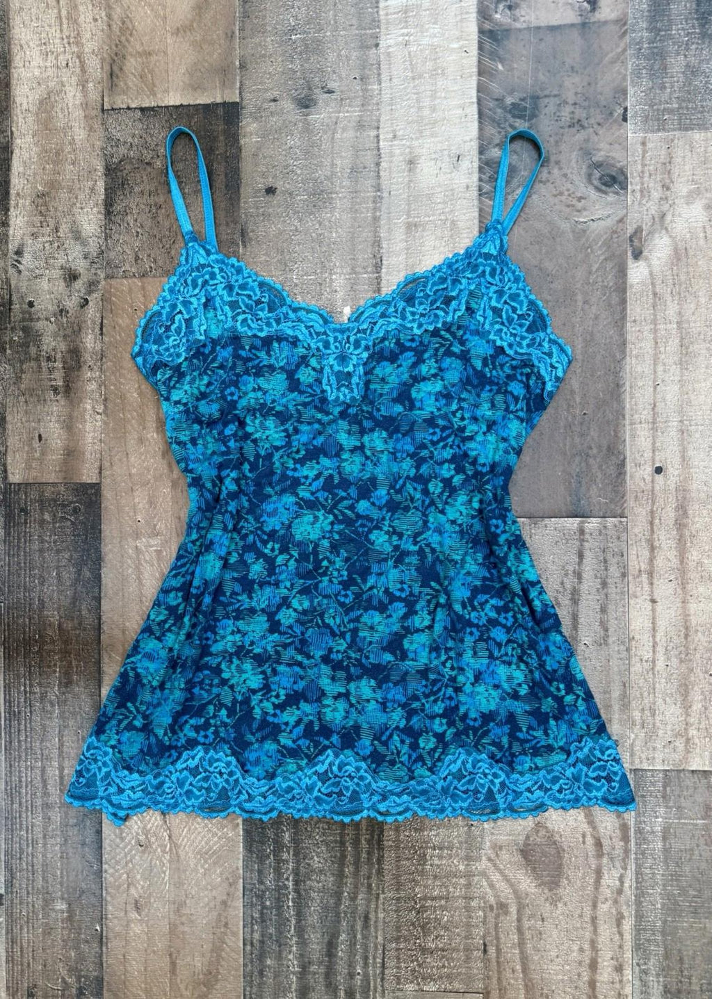 Lane Bryant Aqua Lace Funky Floral Print Cami Tank Top Plus Size 18/20