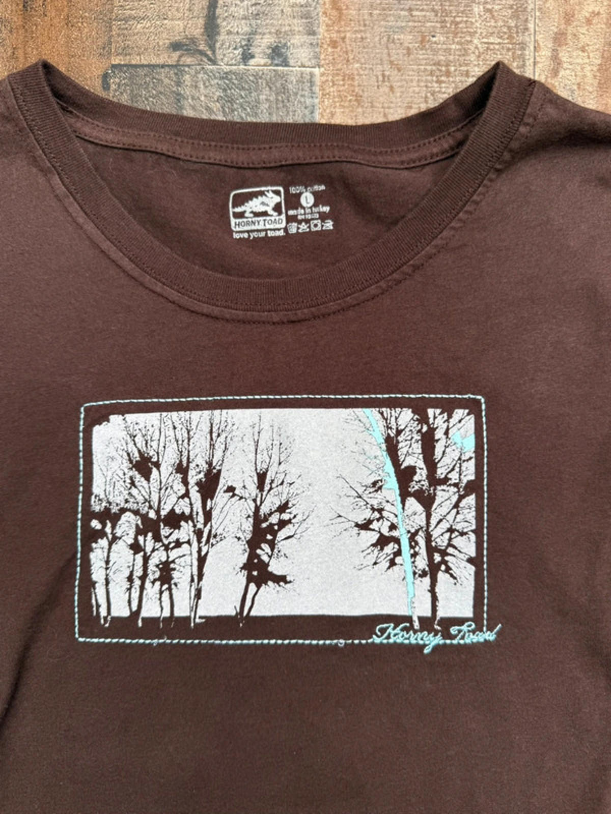 Horny Toad Brown Cotton Knit Long Sleeved Women’s Graphic are Size M