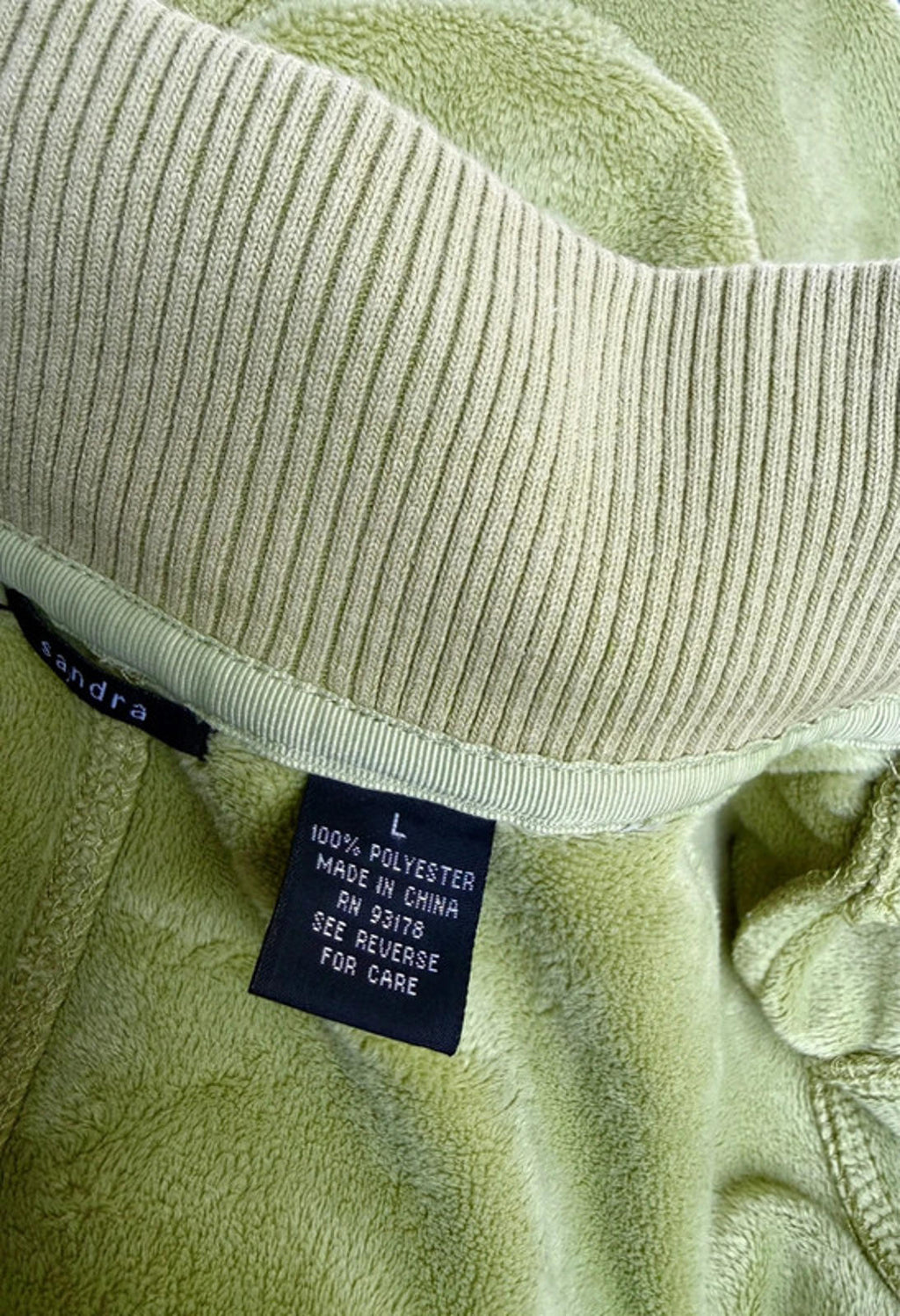 Sandra Darren Lime Green Warm Fleece Jacket Size L