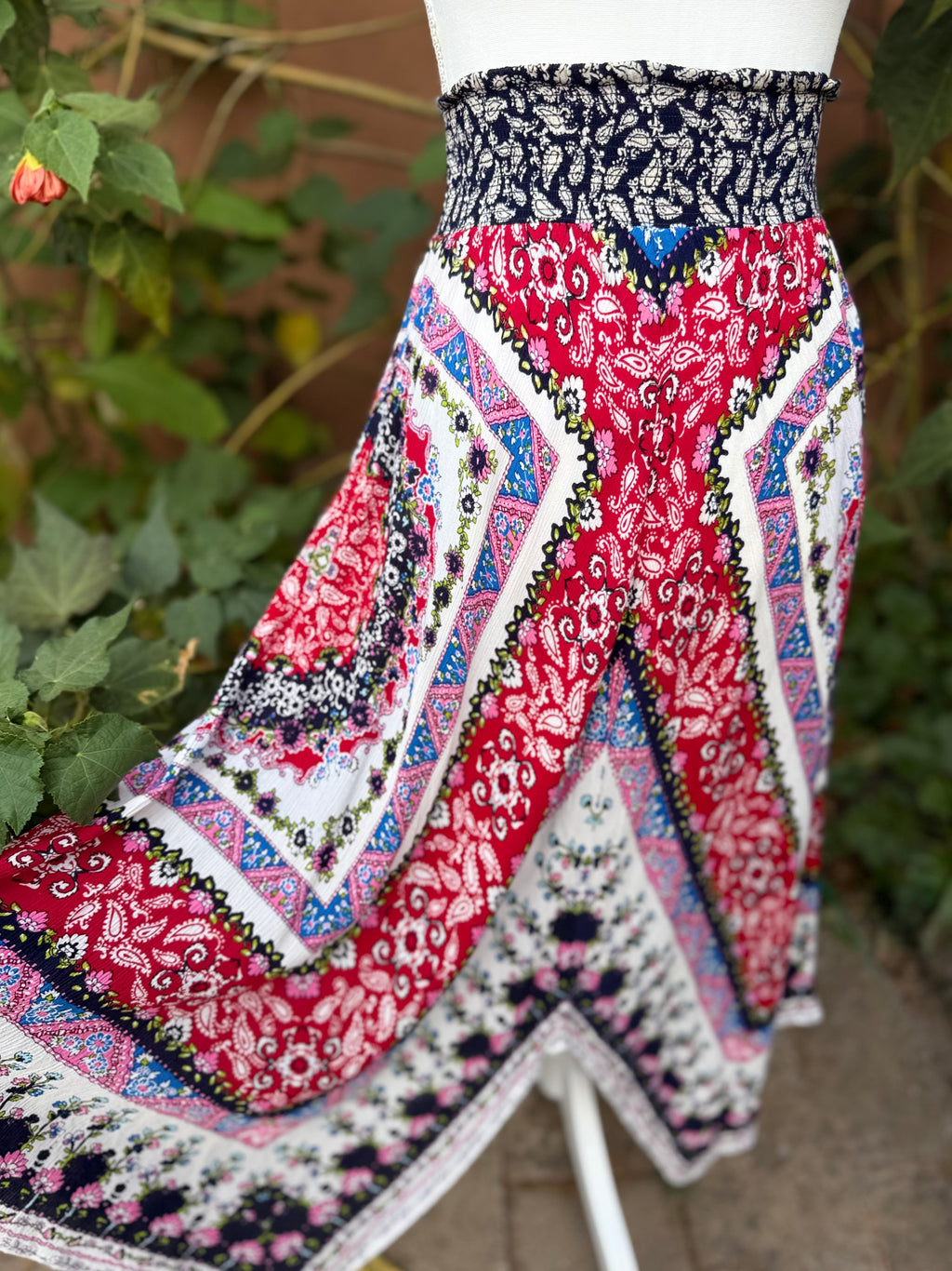 Westport Paisley Floral Paisley Handkerchief Skirt Size M