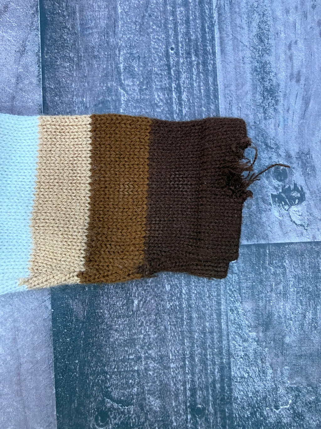 Kid Girl Or Boys Peruvian Brown Stripe Embroidered Sweater Best Fits 12M or 18M