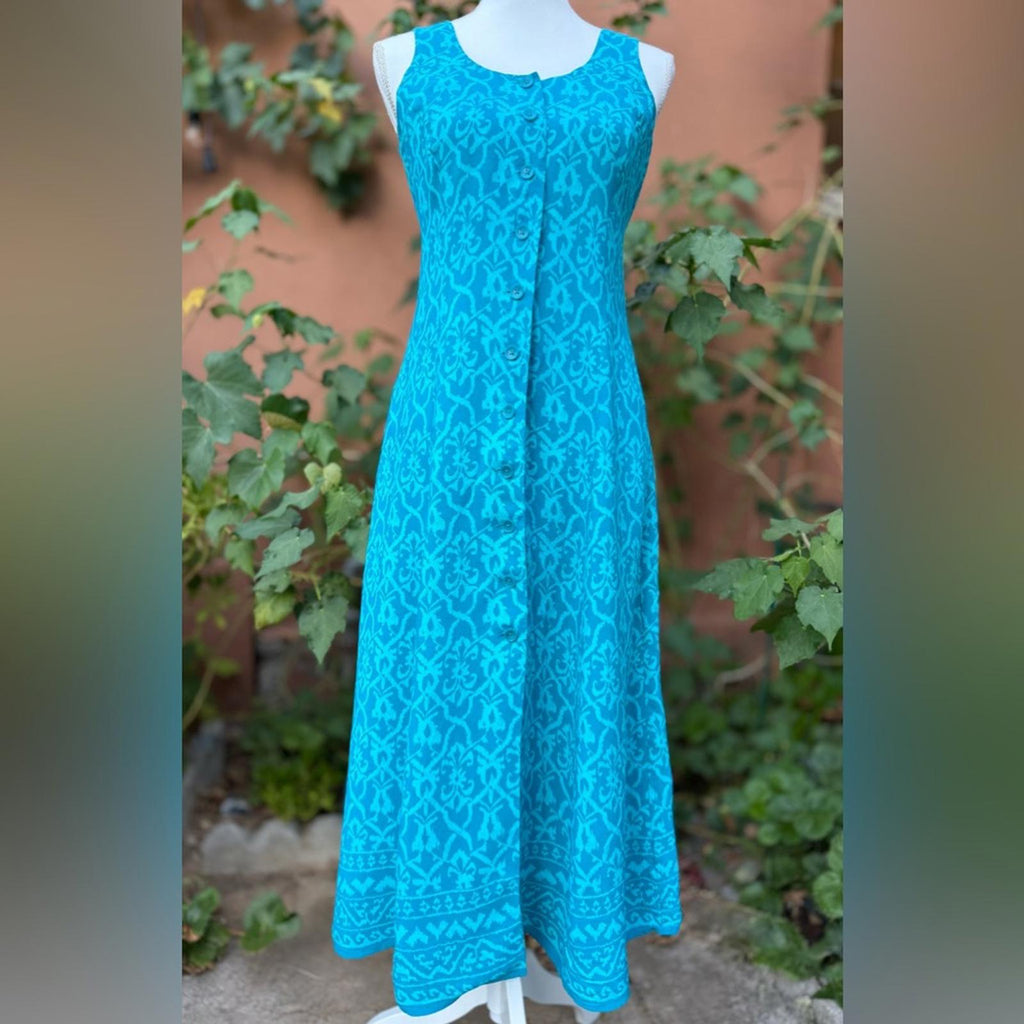Coldwater Creek Aqua & Turquoise Maxi Dress Size 8P