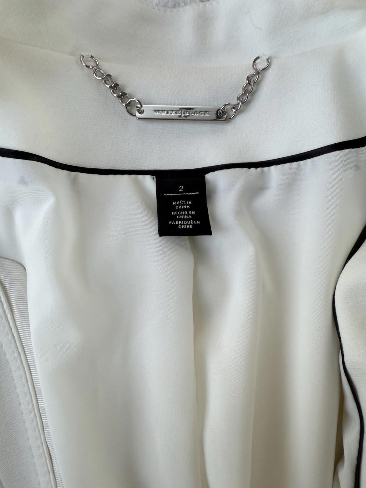 Black White Blazer Cream Jacket Cream Color Work Wear Size 2