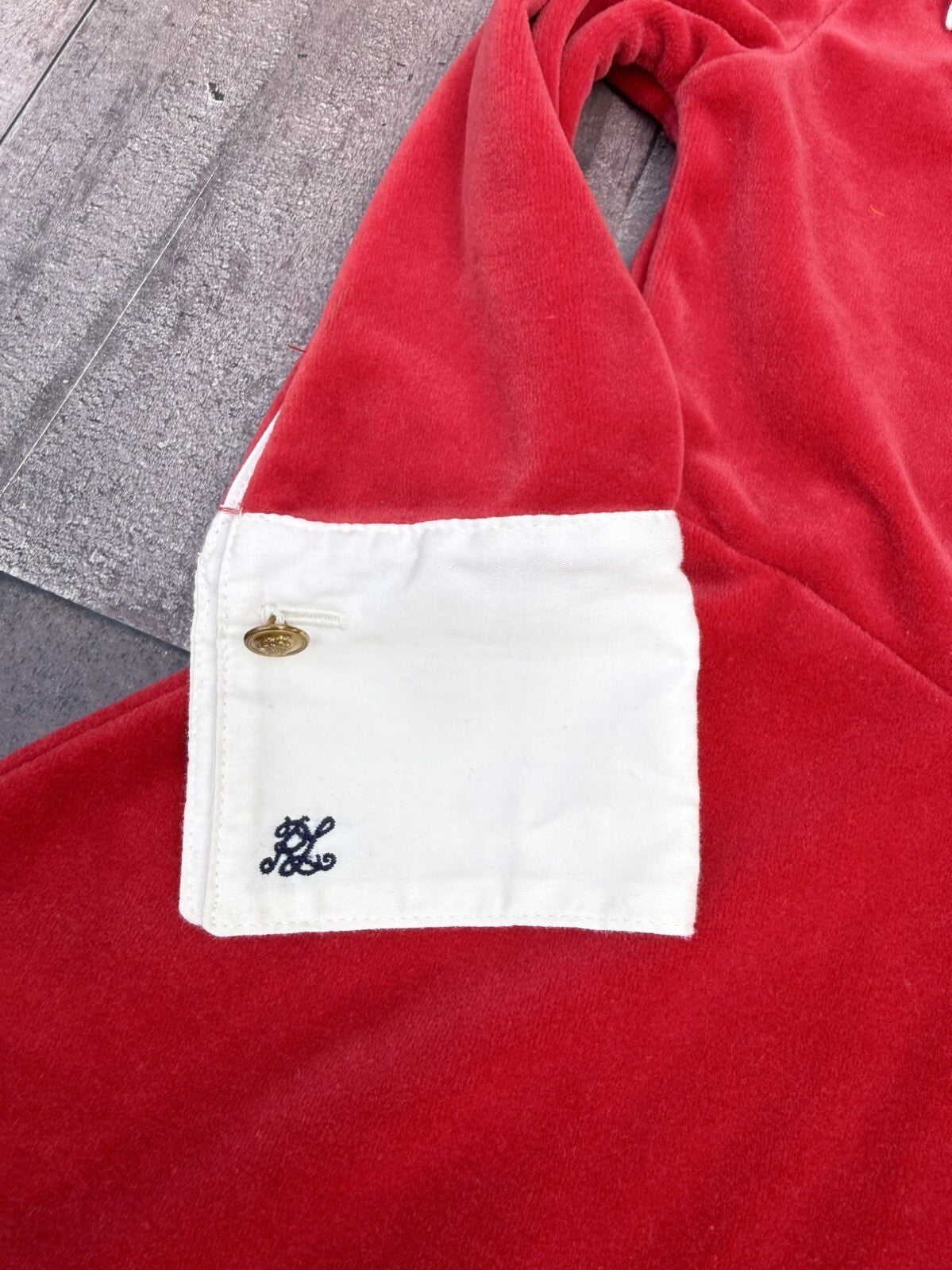 Ralph Lauren Vintage Red Velour Embroidered Holiday Toddler Girl Dress Size 2T