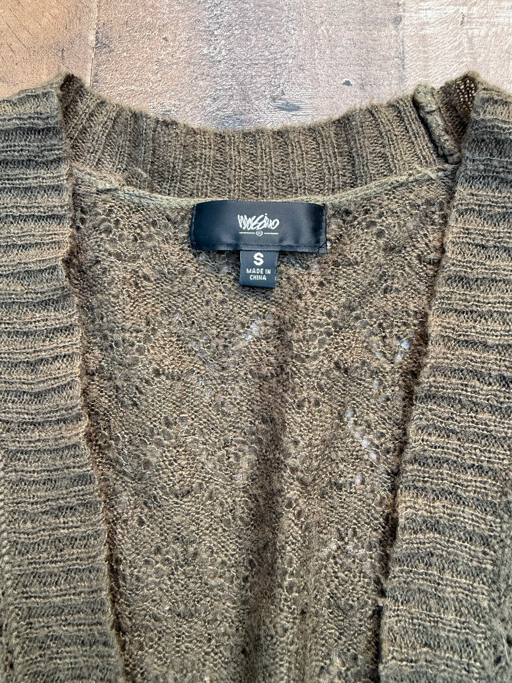 Wassio Olive Green Cardigan Sweater Womens Size S