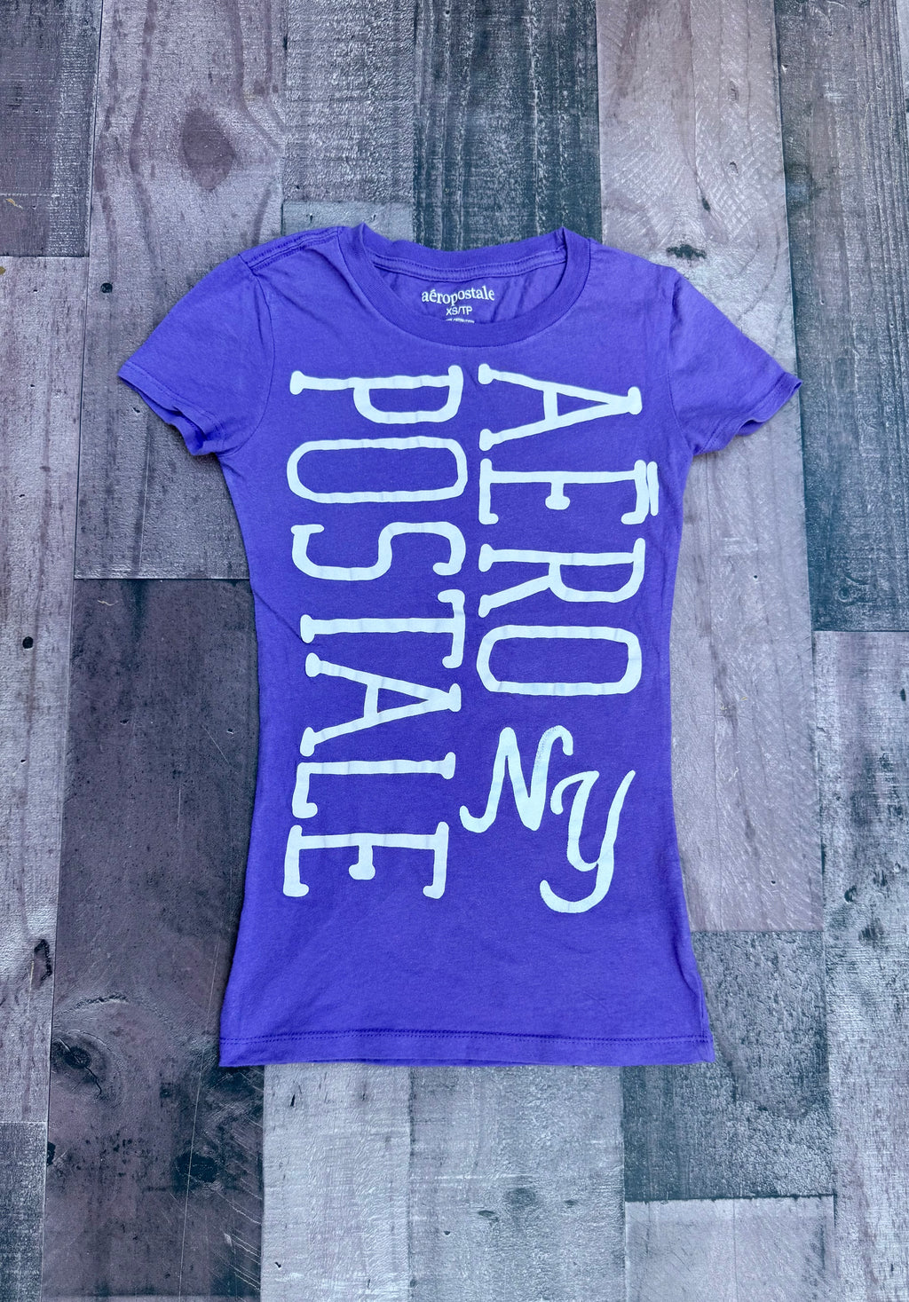 Aeropostale Youth Girl Purple Short Sleeved Graphic Tee Size XS