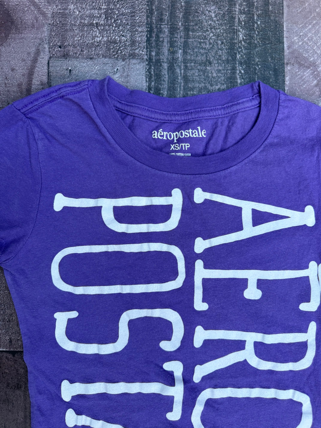 Aeropostale Youth Girl Purple Short Sleeved Graphic Tee Size XS
