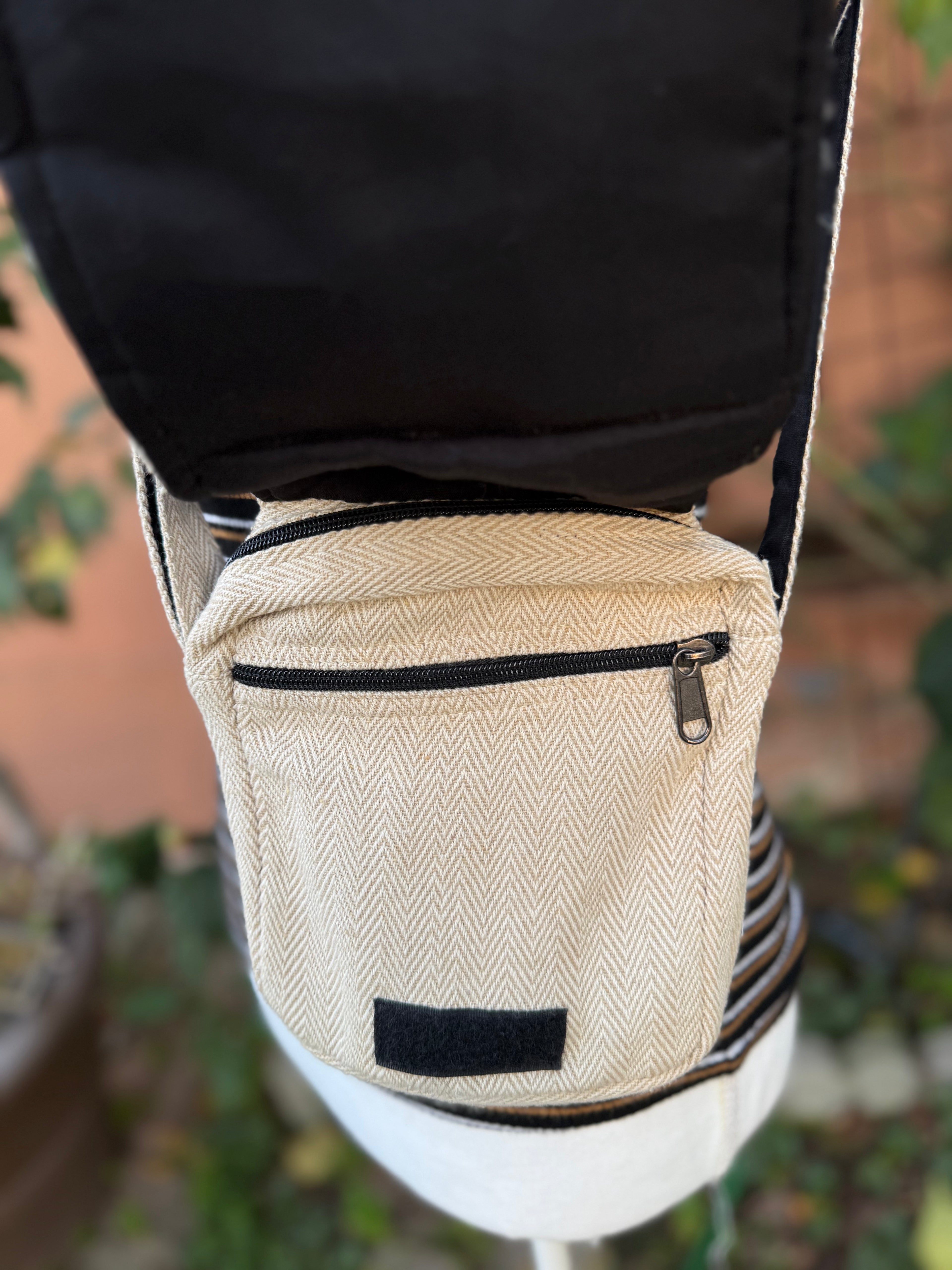 Himalayan Hemp Cream Crossbody Messenger Bag