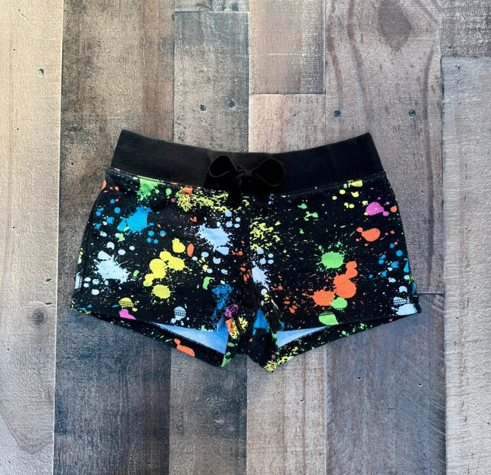 Kid Girl Paint Splatter Shorts 