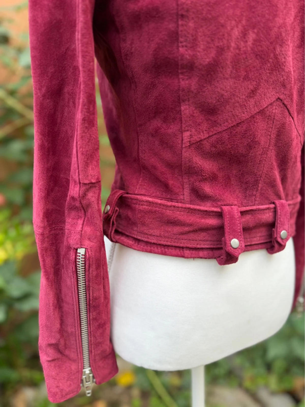Blank NYC Burgundy Leather Zip Up Jacket Women’s Size XS