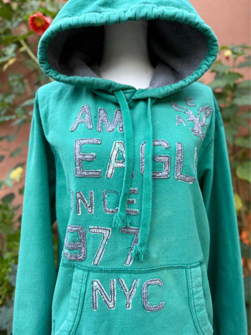 American Eagle Teal Green Hoodie Size L
