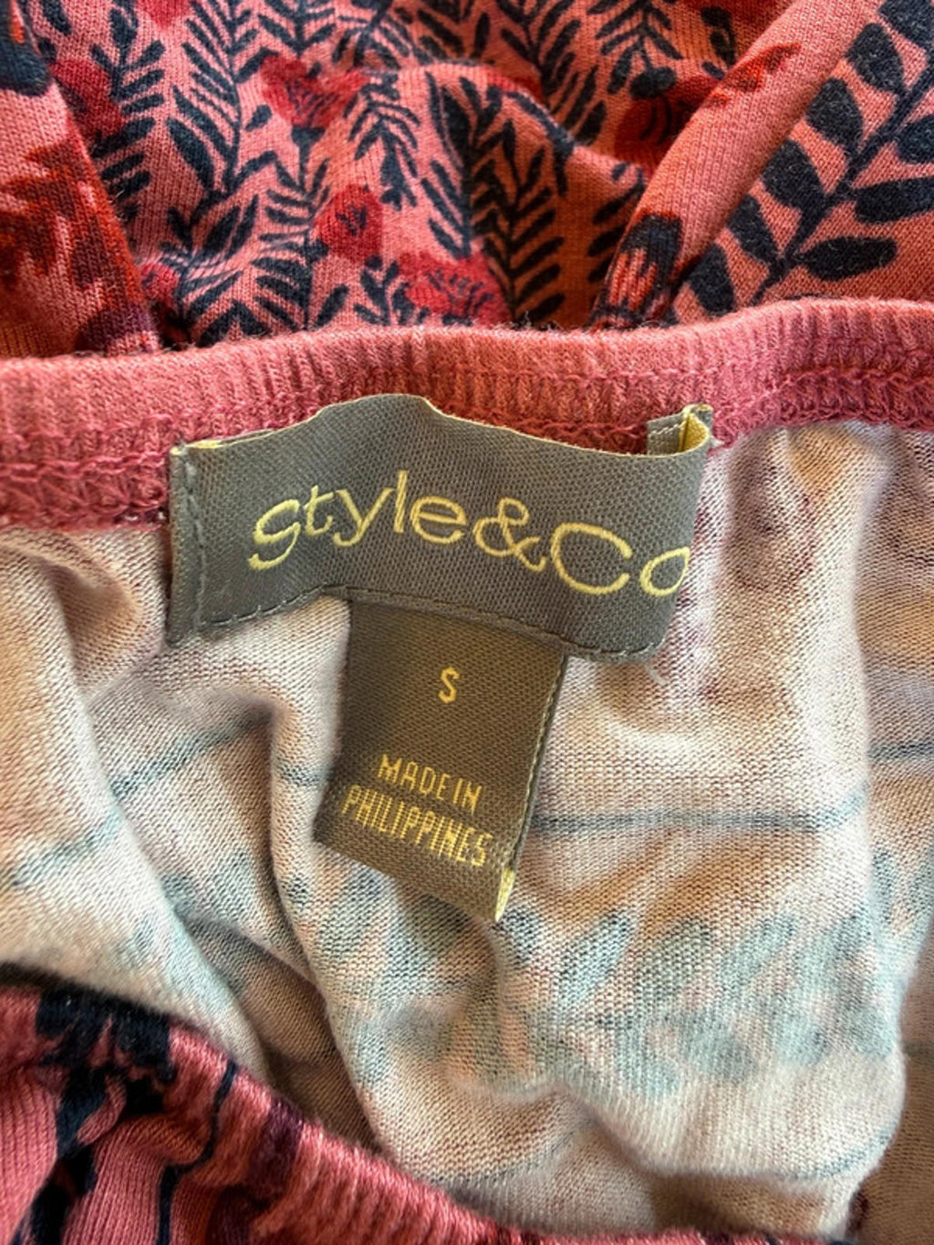 Style & Co Boho Floral Peasant Style Bell Sleeved Top Size S