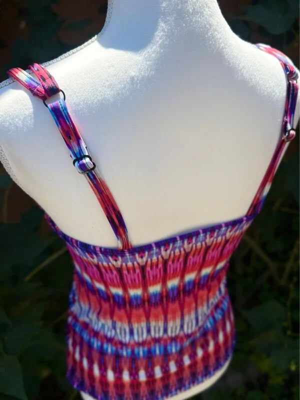 Croft & Barrow multicolor tankini swim top, women's size 8, photo 2