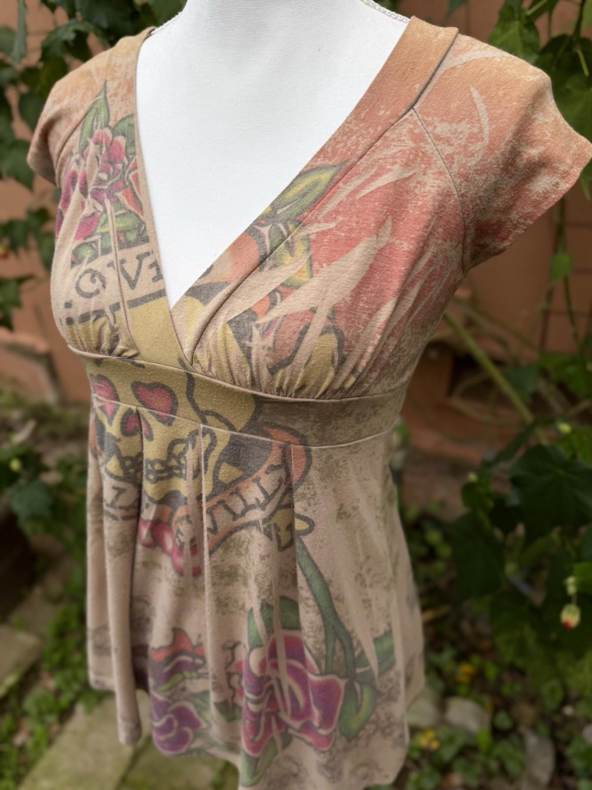 Julie’s Closet Tattoo Baby Doll Mini Dress Size S