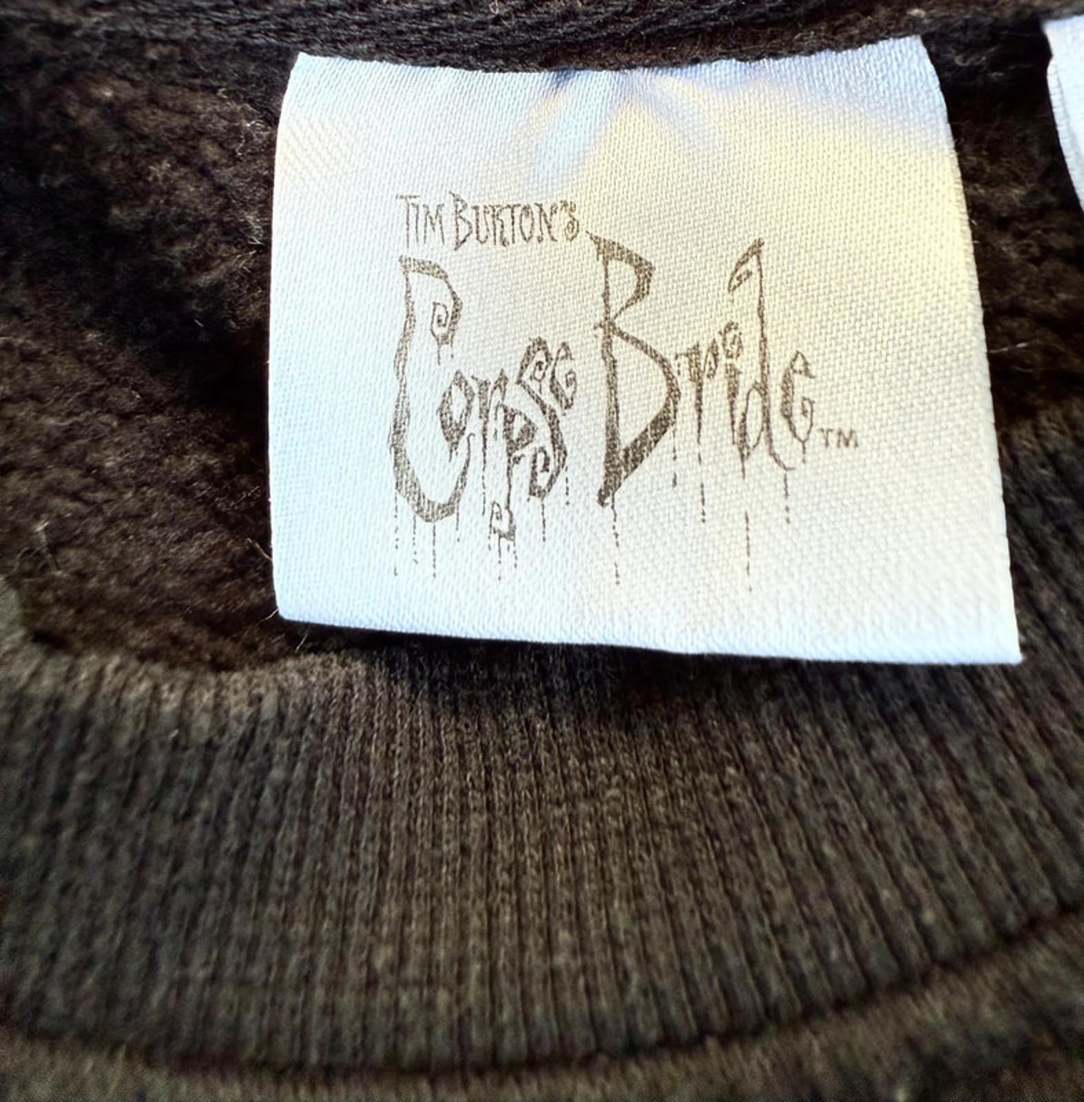 Corpse Bride Tim Burtons Black Cotton Long Sleeved Women’s Sweater Size M