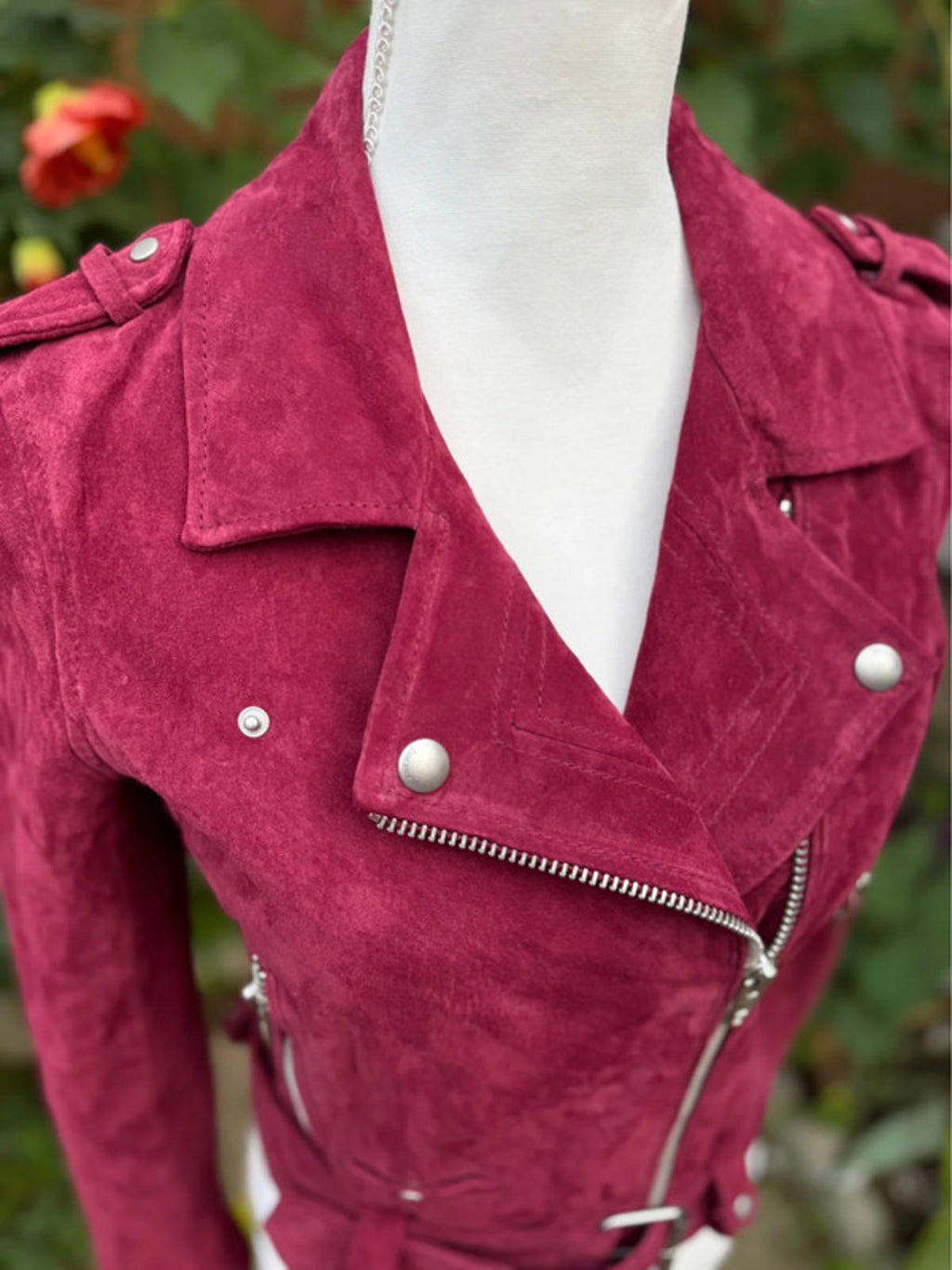 Blank NYC Burgundy Leather Zip Up Jacket Women’s Size XS