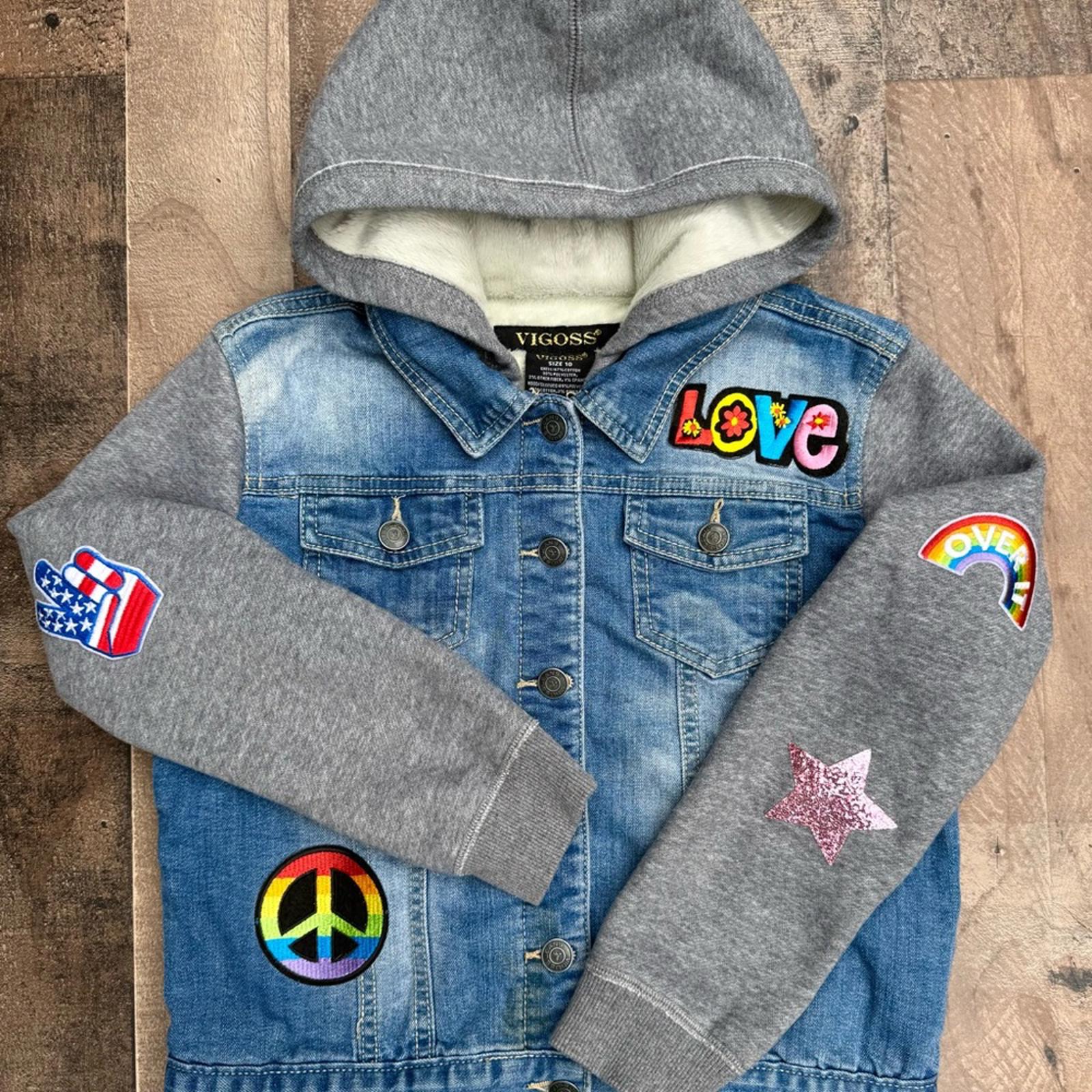 Vigoss Kids Denim Jacket Patchwork Size 10