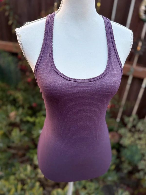 Lululemon Heathered Purple Fog Razor Back Active Tank Top Size 6
