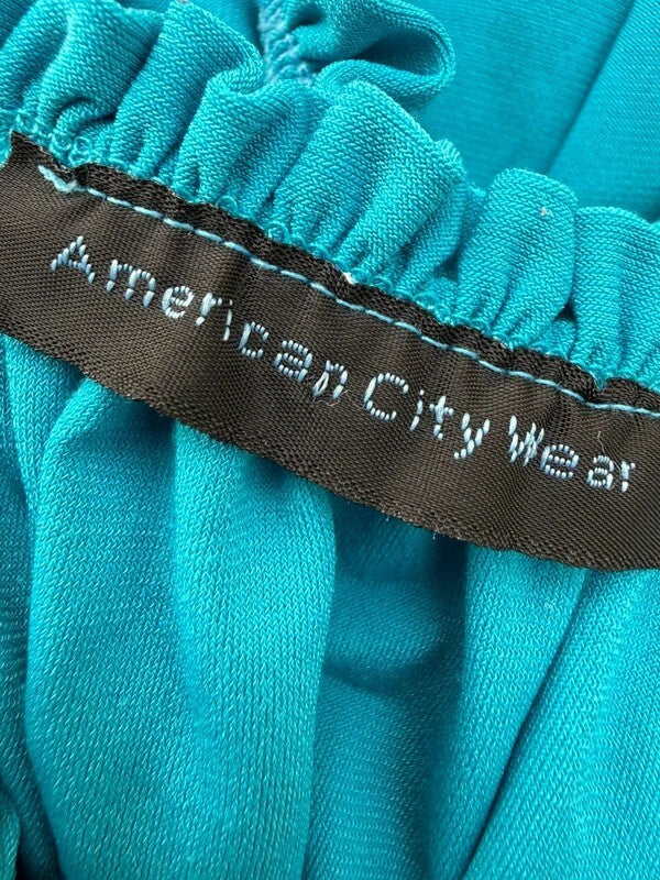 City Wear Peasant Style Aqua Knit Loose Fit Top Size M