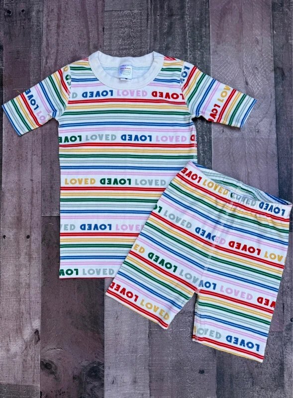 Hanna Andersson Love Pajama Tee & Comfy Shorts 8 Girls