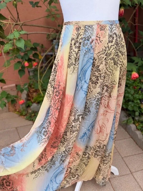 Newport News Boho Paisley Silky Soft Maxi Skirt Size 10