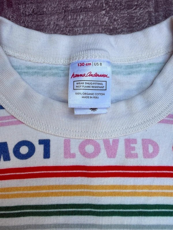 Hanna Andersson Love Pajama Tee & Comfy Shorts 8 Girls