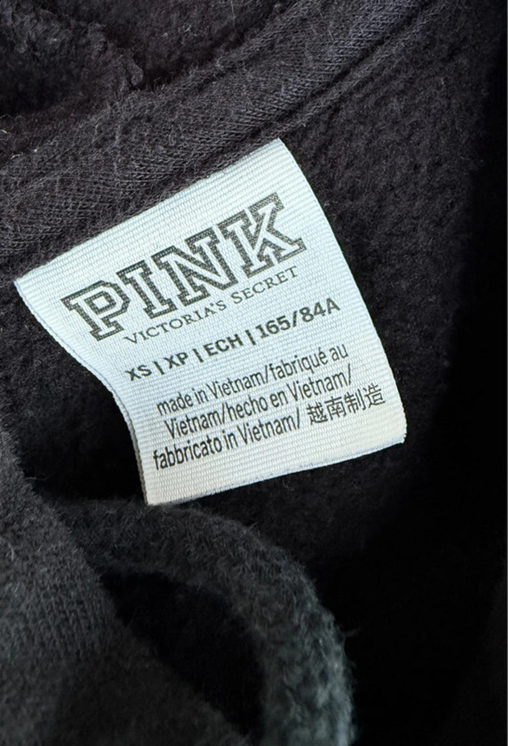 Victoria Secret PINK Solid Black Hoodie Size XS