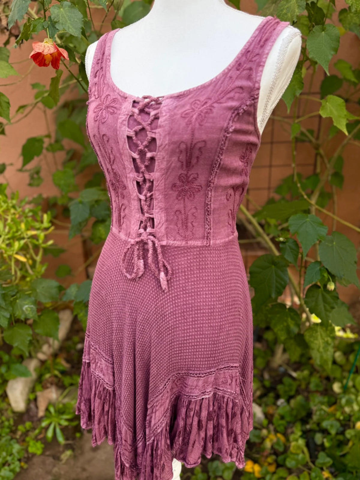 Rebellion Dusty Rose Fairy Core Whimsical Dress Women’s Size L