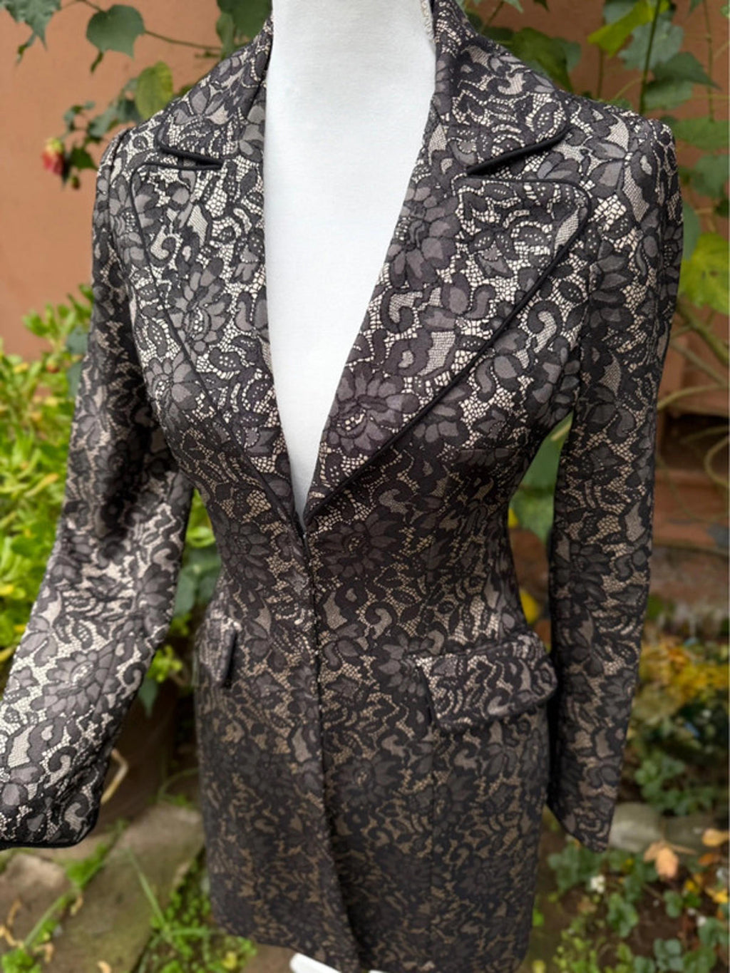 Bisou Bisou Black Lace Jacket Coat Size XS