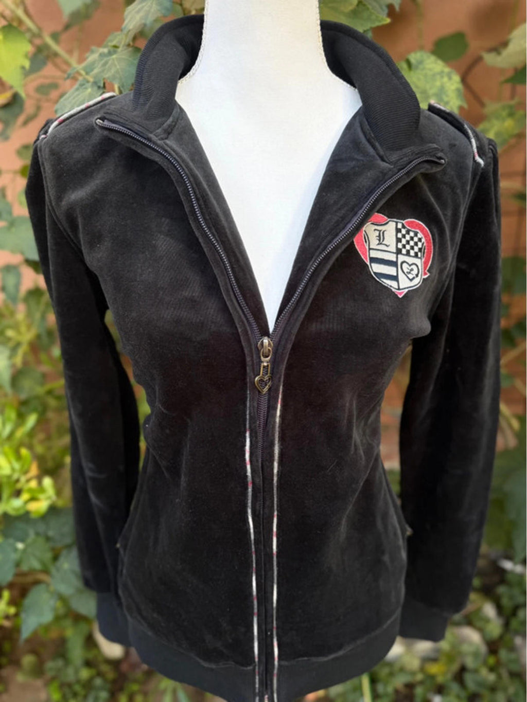 Black Rare Luxerie Embroidered Velvet Women’s Bomber Jacket Size XL